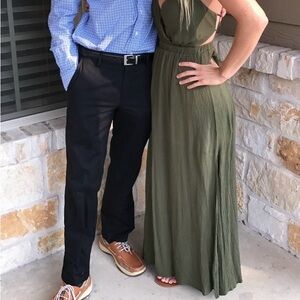 Women's Olive Green open back maxi dress